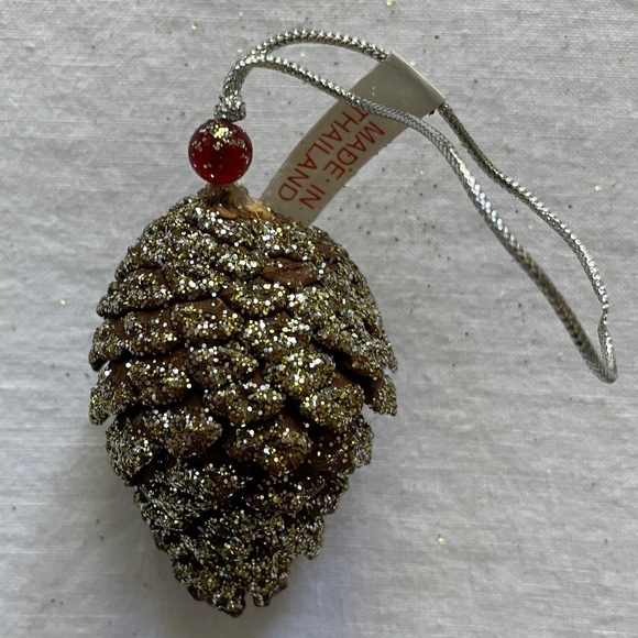 Pinecone Ornaments with Glitter & Beads, Set of 24, NWT - Picture 2 of 16